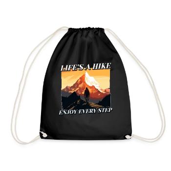 Adventure Hiking Retro Mountain Hiker Nature Outdo - Turnbeutel - Schwarz - Vorne