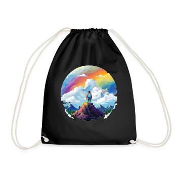 Mountain Hiking Rainbow Nature Outdoor Climbing - Turnbeutel - Schwarz - Vorne