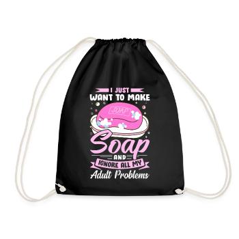Soap Bath Soap Natural Soap - Drawstring Bag - black - Front