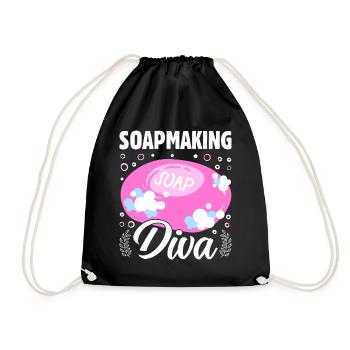 Soap Bath Soap Natural Soap - Drawstring Bag - black - Front
