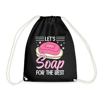 Soap Bath Soap Natural Soap - Drawstring Bag - black - Front