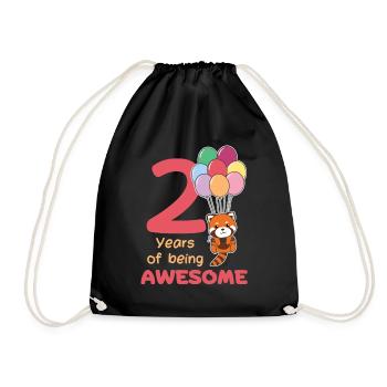 Panda roux pour les enfants de 2 ans - Sac de sport léger - noir - Devant