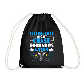 I'm chasing tornadoes, nothing scares me - storm - Drawstring Bag - black - Front
