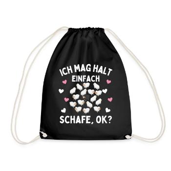 I JUST LIKE SHEEP! Sheep Shepherd Sheep - Drawstring Bag - black - Front