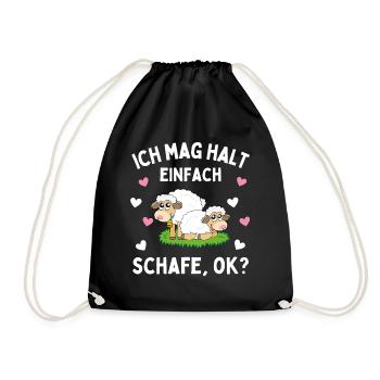 I JUST LIKE SHEEP! Sheep Shepherd Sheep - Drawstring Bag - black - Front