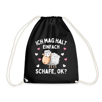 I JUST LIKE SHEEP! Sheep Shepherd Sheep - Drawstring Bag - black - Front