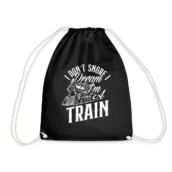 Train Lover Trains Snoring - Drawstring Bag - black - Front