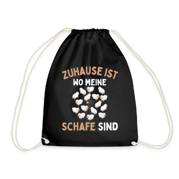Home is where my sheep are! Sheep Shepherd - Drawstring Bag - black - Front