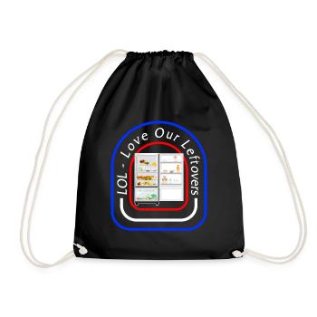 Thanksgiving Shirt, LOL Love Our Leftovers Tee, - Drawstring Bag - black - Front