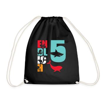 Enfin 5 poissons-requins - Sac de sport léger - noir - Devant