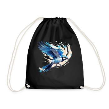 Blue Jay Bird Watching Vintage Birding Birdwatcher - Turnbeutel - Schwarz - Vorne