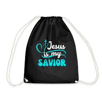 Jesus Ist Mein Erlöser - Bibel Christlicher Glaube - Turnbeutel - Schwarz - Vorne