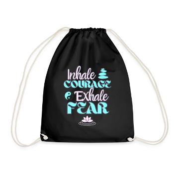 Inspirez le courage, expirez la peur - Zen Inspiration - Sac de sport léger - noir - Devant