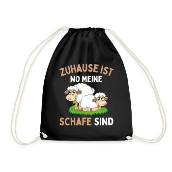 Home is where my sheep are! Sheep Shepherd - Drawstring Bag - black - Front