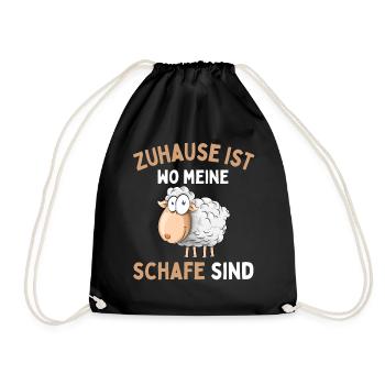 Home is where my sheep are! Sheep Shepherd - Drawstring Bag - black - Front