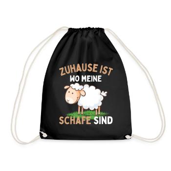 Home is where my sheep are! Sheep Shepherd - Drawstring Bag - black - Front