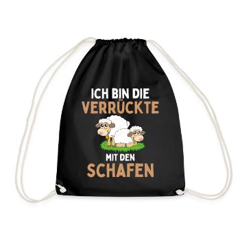 I'M THE CRAZY ONE WITH THE SHEEP - Sheep - Drawstring Bag - black - Front