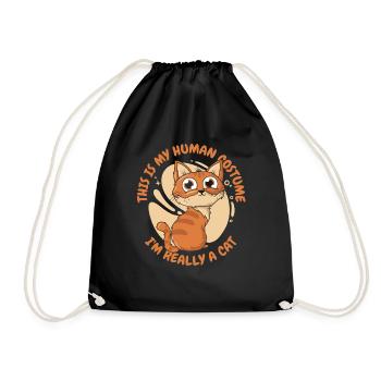 This Is My Human Costume I'm Really A Cat - Turnbeutel - Schwarz - Vorne