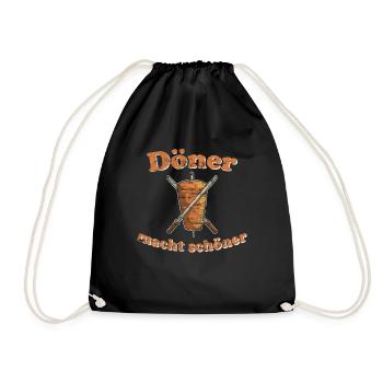 Kebab makes you more beautiful - Drawstring Bag - black - Front