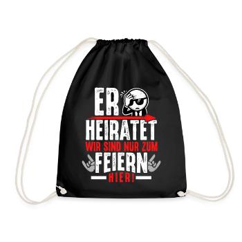 Junggesellenabschied T-Shirt Männer JGA Poltern - Turnbeutel - Schwarz - Vorne
