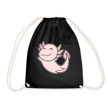 Axolotl Motif Kids - Drawstring Bag - black - Front