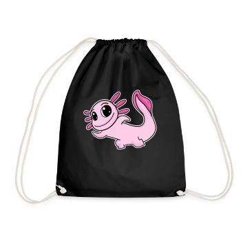 Axolotl Motif Pink - Drawstring Bag - black - Front