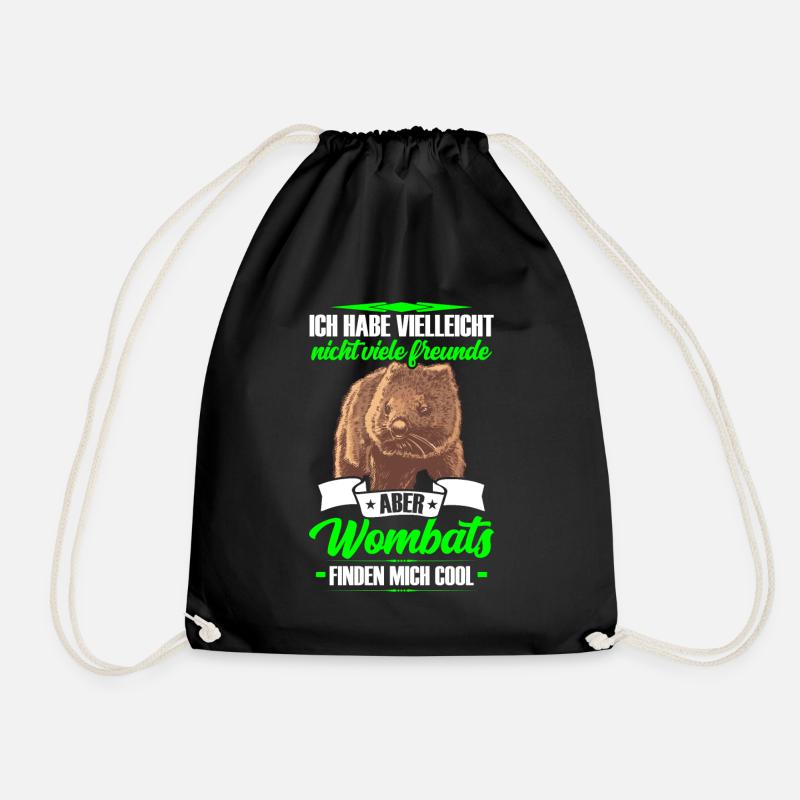 Wombat ist mein Freund Beuteltier Wombat - Turnbeutel - Schwarz