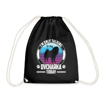 Ovcharka speech only with Caucasian Ovcharka - Drawstring Bag - black - Front
