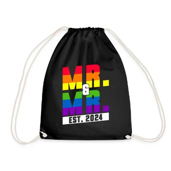 Gay Pride Wedding 2024 Gay Marriage - Drawstring Bag - black - Front