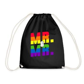 Gay Pride Wedding Gay Marriage - Drawstring Bag - black - Front