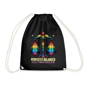 Libra Star Sign Balance & Harmony Art - Drawstring Bag - black - Front