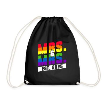 Gay Pride Lesbisch 2025 Hochzeit Homo-Ehe - Turnbeutel - Schwarz - Vorne