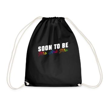 Gay Pride Hochzeit Lesben-Gay-Ehe - Turnbeutel - Schwarz - Vorne
