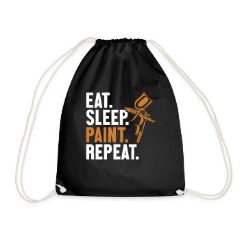 Eat Sleep Paint Repeat Vehicle Car Spray Car - Drawstring Bag - black - Front