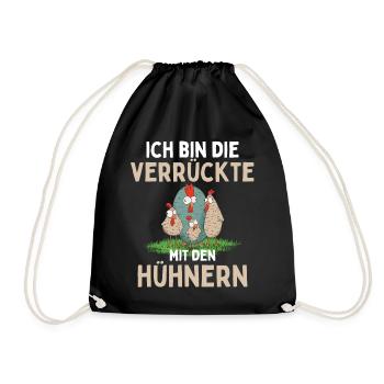 JE SUIS LE FOU AVEC LES POULETS Drôle - Sac de sport léger - noir - Devant