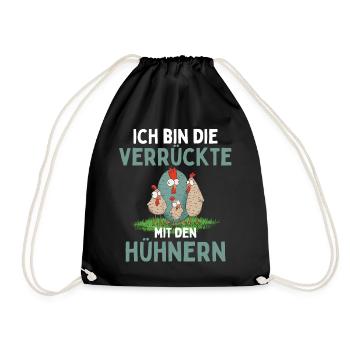 JE SUIS LE FOU AVEC LES POULETS Drôle - Sac de sport léger - noir - Devant