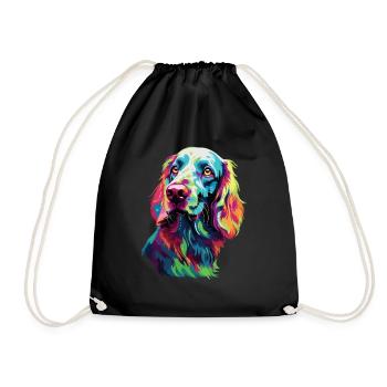 Aquarelle colorée Setter anglais - Sac de sport léger - noir - Devant