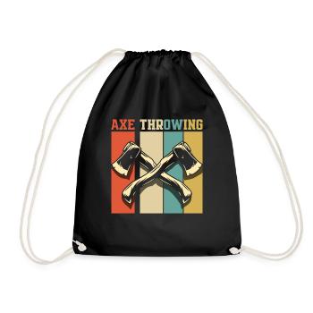 Axe Throw Axe Throwing Sports Hobby Gift - Drawstring Bag - black - Front
