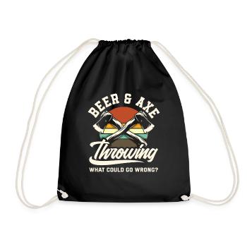 Axe Throw Axe Throw Beer Axe - Drawstring Bag - black - Front