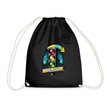 Political dissatisfaction with traffic light politics - Drawstring Bag - black - Front