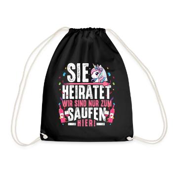 Junggesellinnenabschied T-Shirt JGA Frauen poltern - Turnbeutel - Schwarz - Vorne