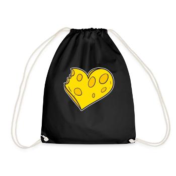 Coeur de fromage - Sac de sport léger - noir - Devant