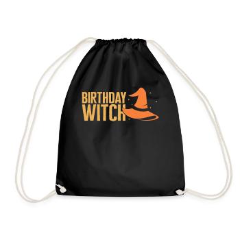Chemise d’Halloween, anniversaire sorcière chapeau poche Tee, - Sac de sport léger - noir - Devant