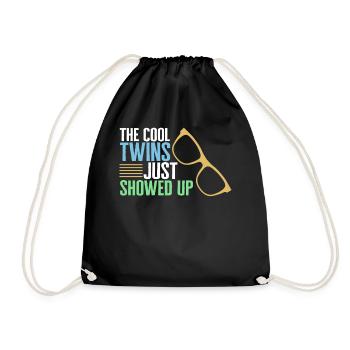 Chemise d’école, les jumeaux cool viennent de se montrer Tee, - Sac de sport léger - noir - Devant
