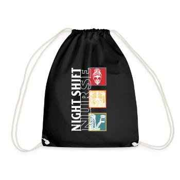 Chemise d’infirmière RN, Tee-shirt d’infirmière de quart de nuit, cadeau pour - Sac de sport léger - noir - Devant