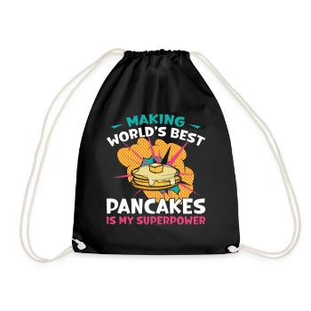 Pancake Lover Kids Making World's - Drawstring Bag - black - Front