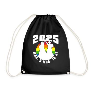 Gay Pride Lesbische Hochzeit 2025 Homo-Ehe - Turnbeutel - Schwarz - Vorne