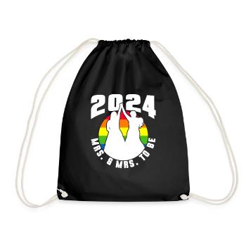 Gay Pride Lesbian Wedding 2024 Gay Marriage - Drawstring Bag - black - Front