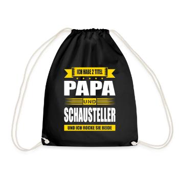 Zwei Titel Papa Schausteller Akrobat Seiltänzer - Turnbeutel - Schwarz - Vorne
