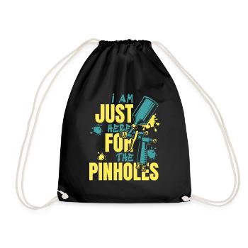 Just Here For Pinholes Car Spray Automotive Car - Drawstring Bag - black - Front